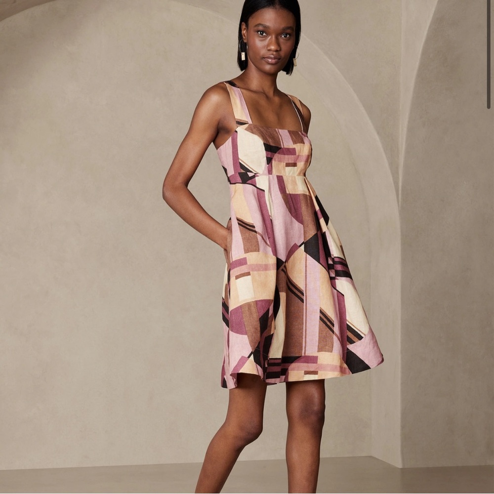 BANANA REPUBLIC KENZA LINEN MINI DRESS